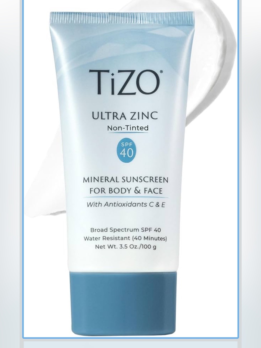 new TiZO® Ultra Zinc sunscreen Broad Spectrum SPF 40 for face & body exp 12/28